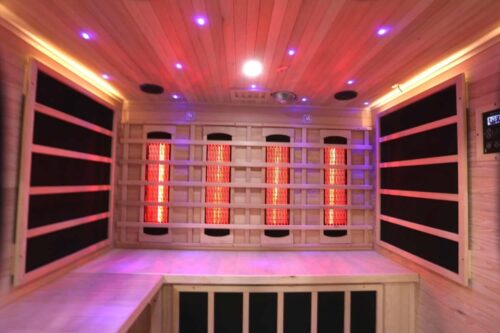 4 5 person full spectrum infrared bench sauna with complete heat